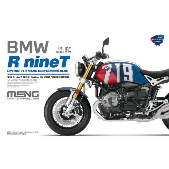 1/9 BMW R nineT Option 719 Mars Red/Cosmic Blue (Pre-colored Edition)