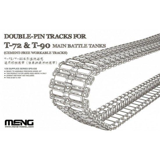 1/35 Double-Pin Cement-Free Workable Tracks for T-72 and T-90 Main Battle Tanks