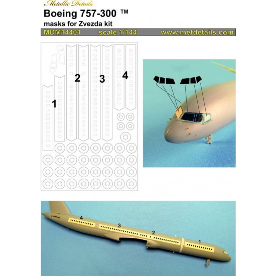 1/144 Boeing 757-300 Masks for Zvezda kits