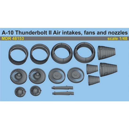 1/48 Fairchild Republic A-10 Thunderbolt II Air Intakes Fans & Nozzles for HobbyBoss kits