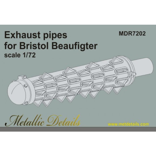 1/72 Bristol Beaufighter Exhaust Pipes (2 resin parts)