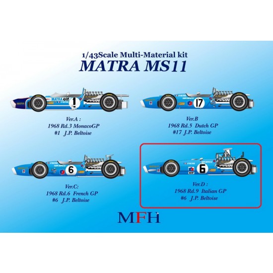1/43 Multi-Material Kit: MS11 Ver.D 1968 Rd.9 Italian GP