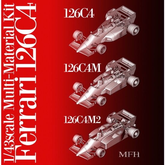 1/43 Multi-Material Kit: Ferrari 126C4M '84 Rd.14 Italy GP #27 M.Alboreto/#28 R.Arnoux