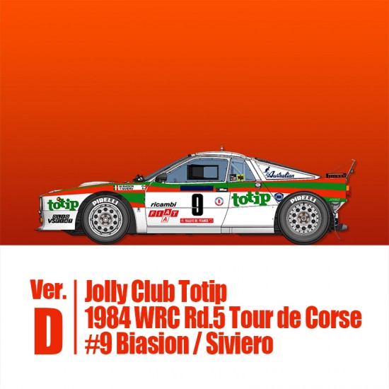 1/43 Multi-Material Kit: Rally 037 Ver.D Jolly Club Totip '84 WRC Rd.5 Tour de Corse #9