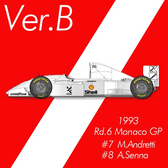 1/12 Fulldetail Kit: McLaren MP4/8 Ver.B: 93 GP Rd6 Monaco GP #7 M.Andretti/#8 A.Senna