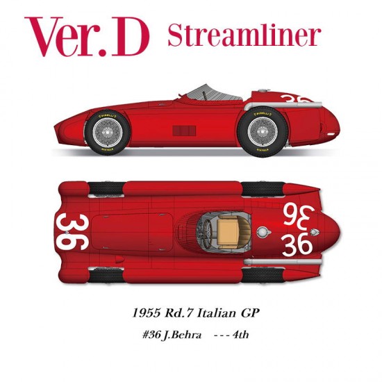 1/12 Full Detail Kit: Maserati 250F Ver.D Streamliner 1955 Rd.7 Italian GP #36 J.Behra 