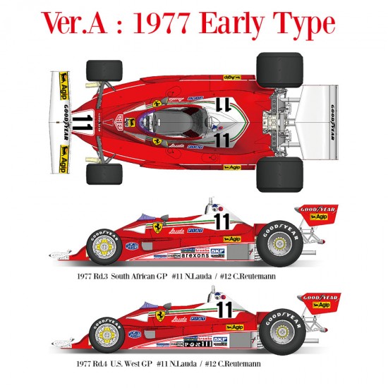 1/12 Ferrari 312T2 Ver.A 1977 Early Type Rd.3 South African GP/Rd.4 US West GP #11 #12