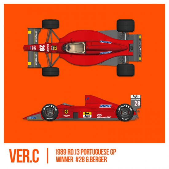 1/12 Ferrari F1-89 (640) Ver.C : Late Type 1989 Rd.13 Portuguese GP Winner #28