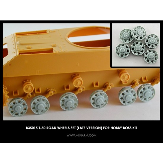 1/35 T-50 Road Wheels Set (late type) for Hobby Boss kits