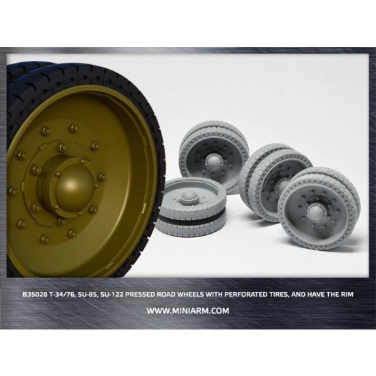 1/35 T-34/76/SU-85/122 Pressed Road Wheels w/Tyres & Rim for Dragon ...