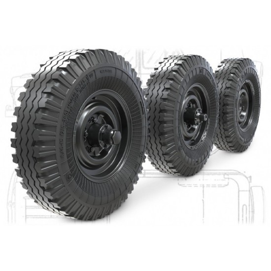 1/35 UaZ-469 Sagged Wheel set (4pcs and extra) for Zvezda kits