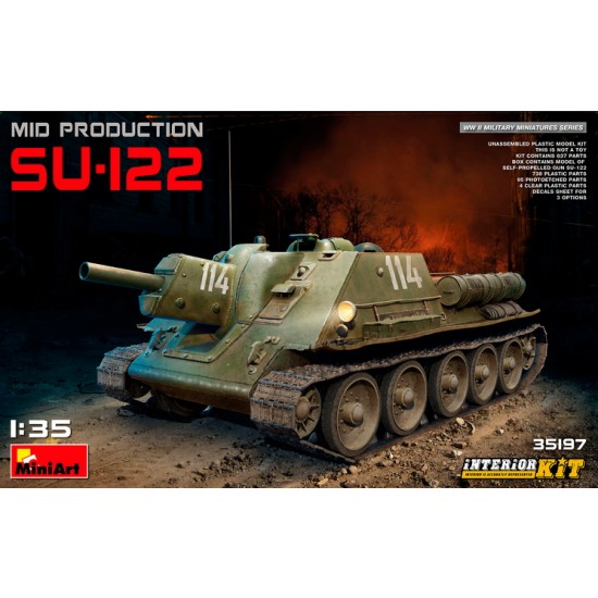 1/35 Soviet Self-Propelled Howitzer Su-122 Middle Production with Interior