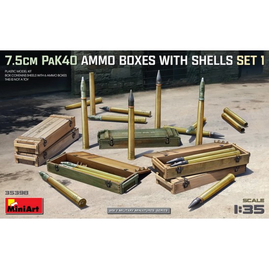 1/35 7.5cm PaK40 Ammo Boxes w/Shells Set #1 (#MA35398) - BNA Model World
