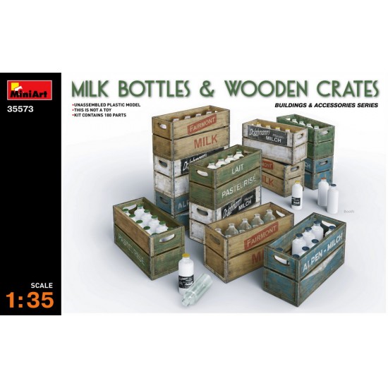 1/35 Milk Bottles and Wooden Crates 