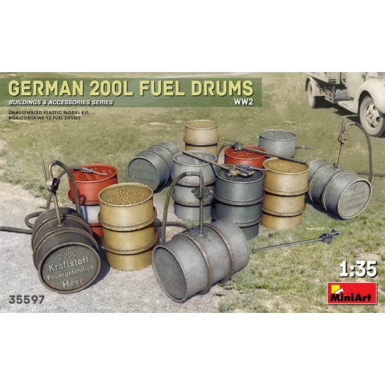 1/35 WWII German 200l Fuel Drums