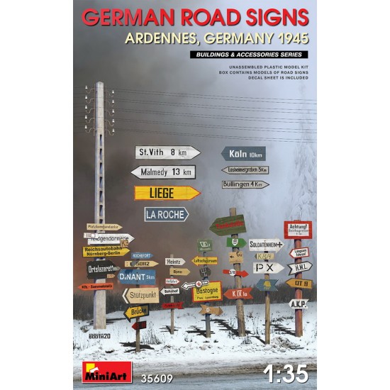1/35 WWII German Road Signs (Ardennes, Germany 1945)