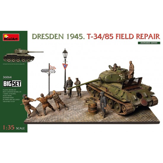 1/35 Dresden 1945 T-34/85 Field Repair Big Set
