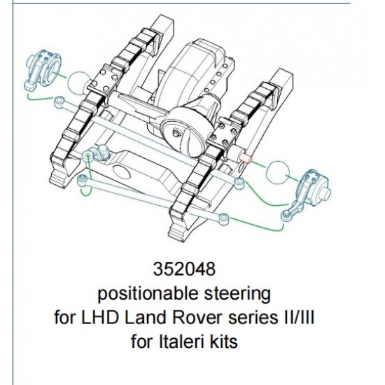 1/35 LHD Land Rover II/III Positionable Steering for Italeri/Revell kits