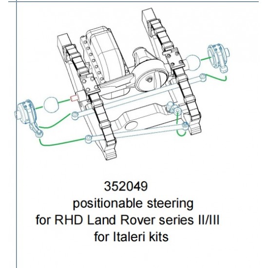 1/35 RHD Land Rover II/III Positionable Steering for Italeri/Revell kits
