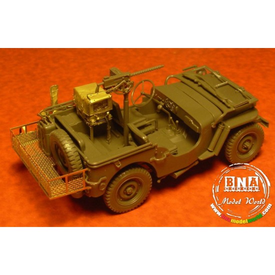 1/35 SCR-501/620 Radio + Stowage Rack + Workable Leaf Springs for WWII Jeep