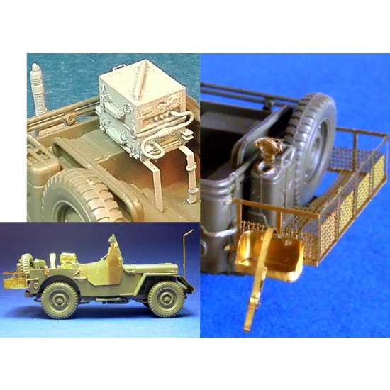 1/35 WWII US Light Armoured Jeep Radio and Stowage Rack (resin & PE sheet)
