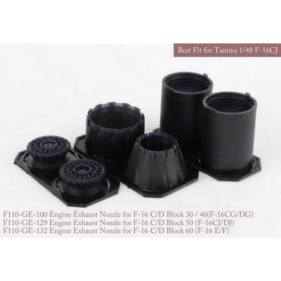 1/48 F-16 C/D Block 30/40/50/60 GE Exhaust Nozzle & After Burner Set for Tamiya kits