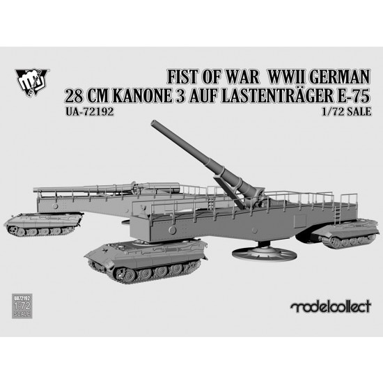 1/72 Fist of War WWII German 28cm Kanone 3 Auf Lastentrager E-75
