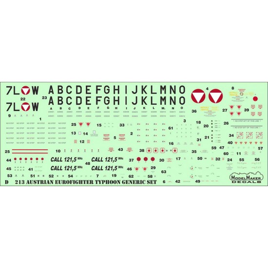 1/32 Austrian Eurofighter Typhoon Generic Decals Set