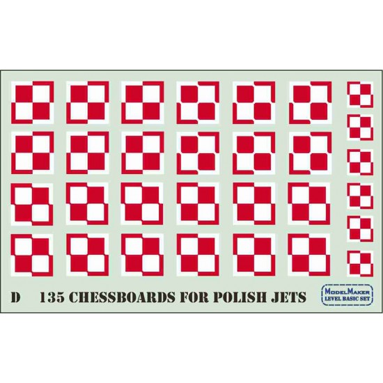 1/72 Polish Chessboards Decal for Jets MiG-21, MiG-29, Su-22, F-16 and others