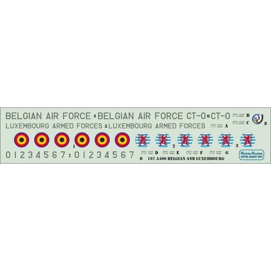 1/72 A400 Belgian and Luxemburg Decals