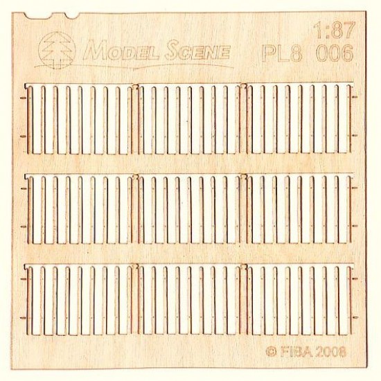 HO Scale 1/87 Picket Fence - Narrow Plank Type 6