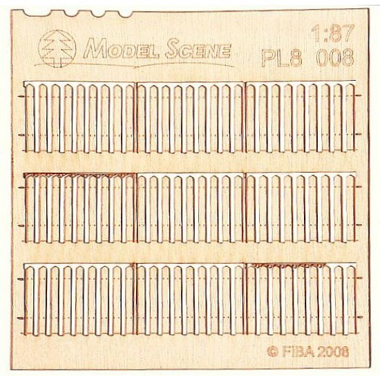 HO Scale 1/87 Stockade Fence Boards - Wider Size Type 8