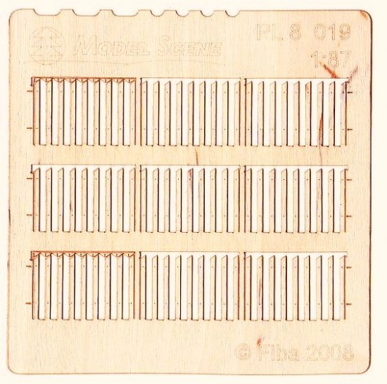HO Scale 1/87 Stockade Fence Boards - Wider Size Type 19