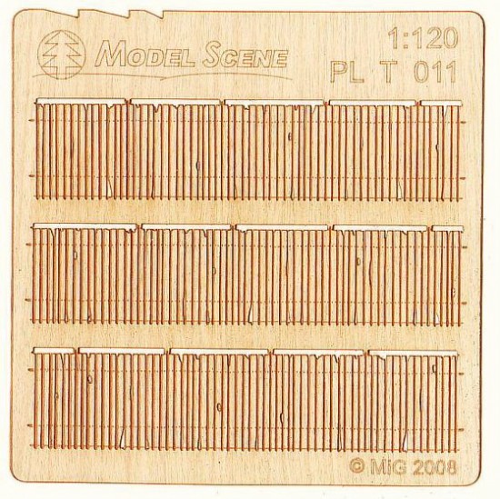 1/120 Plain Plank Cedar Fence - Rustic Type 11