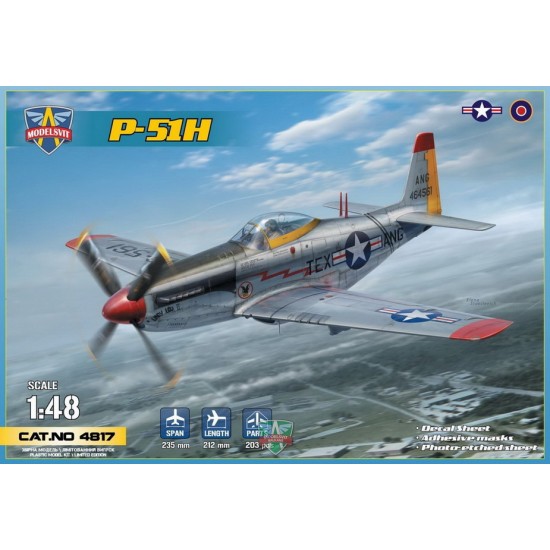 Modelsvit 1/48 North American P-51H Mustang – Plastic Model Kit, Ukraine, 4817
