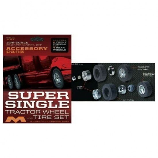1/25 Super Single Tractor Wheels & Tyres Set