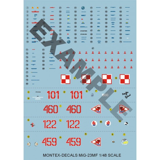 1/72 Mikoyan-Gurevich MiG-23MF Decals & Canopy Paint Masks for Academy kits