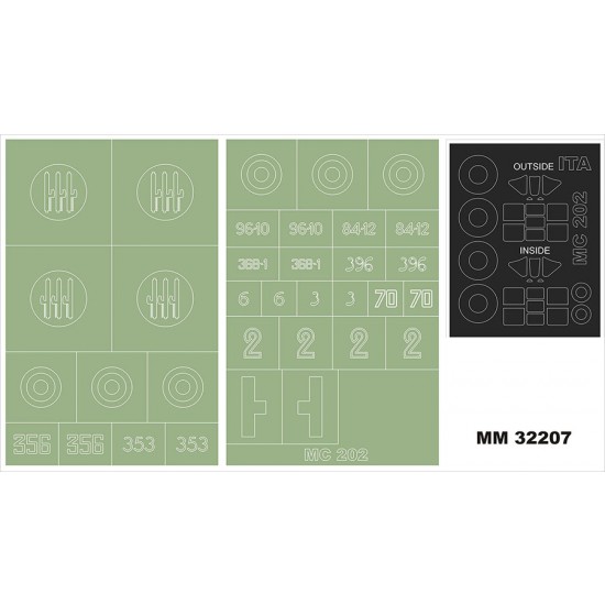 1/32 MC 202 Canopy (Outside & Inside) & Insignia Masks for Italeri kit #2518