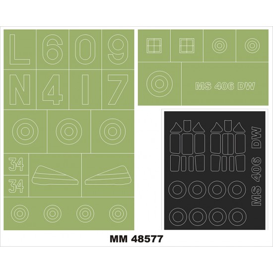 1/48 MS 406 Canopy and Insignia Masking for Dora Wings Kit Dw48031