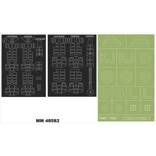 1/48 Wetland Lysander I Canopy and Insignia Masking for Airfix Kit A 7116