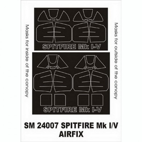 1/24 Spitfire Mk.I/V Paint Mask for Airfix kit (outside-inside)