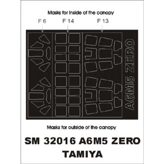 1/32 A6M5 Zero Paint Mask for Tamiya kit (outside-inside)