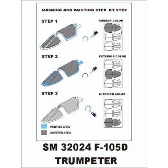 1/32 F-105D Paint Mask for Trumpeter kit (outside-inside)