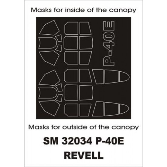 1/32 P-40E Paint Mask for Revell kit (outside-inside)