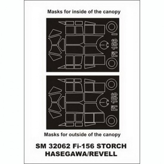 1/32 Fieseler Fi-165 Storch Paint Mask for Hasegawa/Revell kit (outside-inside)