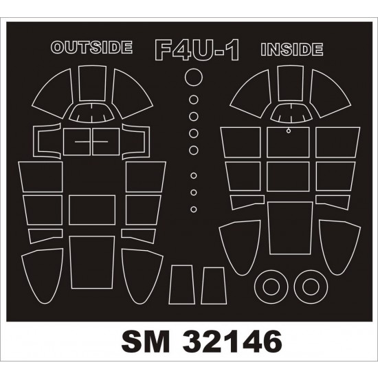 1/32 F4U-1 Corsair Paint Mask for Tamiya kit (outside-inside)