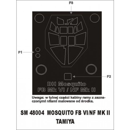 1/48 Mosquito FB.VI/NF Mk.II Paint Mask for Tamiya kit (outside)