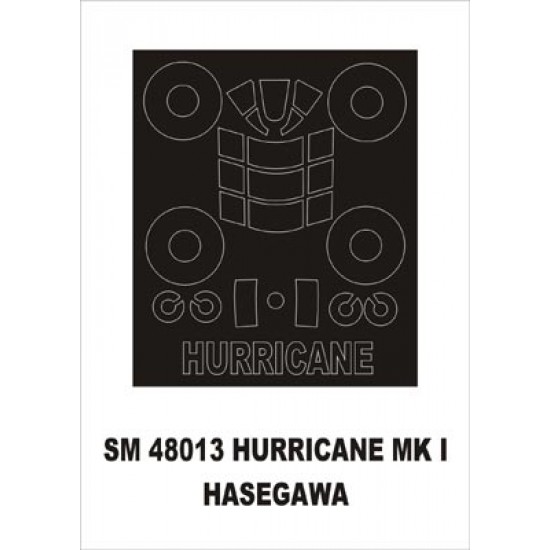 1/48 Hurricane Mk.I-IV Paint Mask for Hasegawa kit (outside)