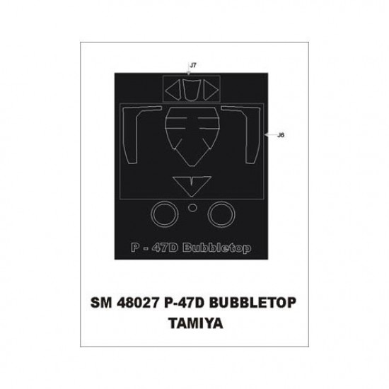 1/48 P-47D Bubbletop Paint Mask for Tamiya kit (outside)