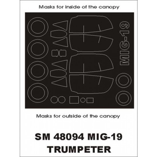 1/48 Mig-19 Paint Mask for Trumpeter kit (outside-inside)